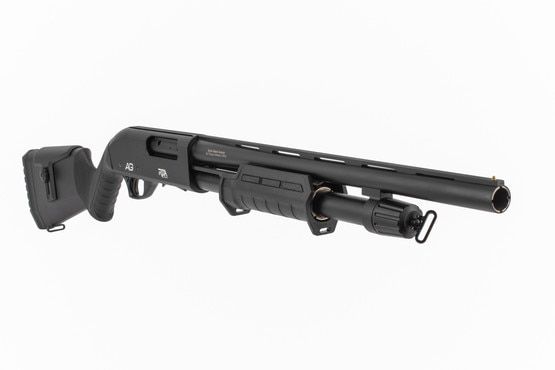 Rock Island Armory All Generation pump action 12 gauge shotgun features an 18.5 inch barrel